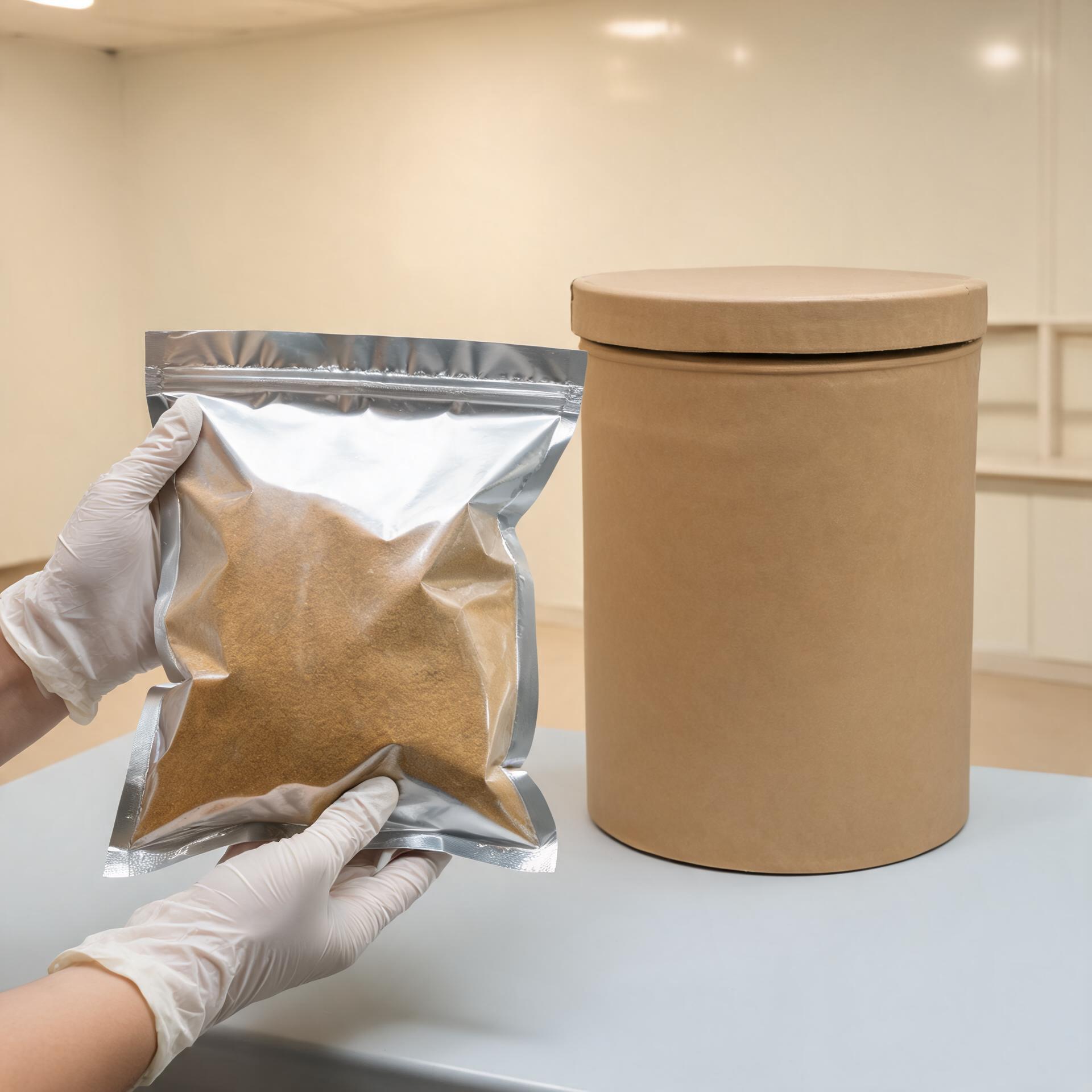 Sealed foil pouch and export fiber drum for bulk goji berry peptide powder